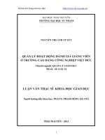 Quản lý hoạt động đánh giá giảng viên ở trường Cao đẳng Công nghiệp Việt đức