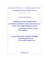 Nghiên cứu một số biện pháp kỹ thuật góp phần tăng năng suất lạc vùng nước trời tỉnh bắc giang