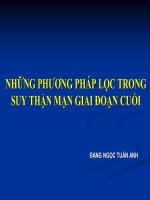những phương pháp lọc trong suy thận mạn giai đoạn cuối