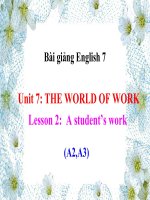 bài giảng tiếng anh 7 unit 7 the world of work