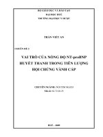 vai trò của nồng độ nt-probnp huyết thanh trong tiên lượng hội chứng vành cấp