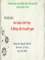 bài tiểu luận an toàn sinh học ở động vật chuyển gen