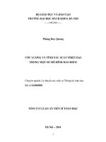 ước lượng và tính xác suất thiệt hại trong một sốmô hình bảo hiểm