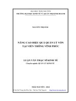Nâng cao hiệu quả quản lý vốn tại viễn thông Vĩnh Phúc