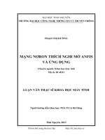 Mạng rơron thích nghi nhờ anfis và ứng dụng