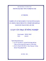 Nghiên cứu sử dụng hợp lý tài nguyên đa dạng cây trồng nhằm thích ứng với biến đổi khí hậu tại huyện thạch thất, hà nội