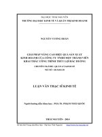 Giải pháp nâng cao hiểu quả sản xuất kinh doanh của công ty trách nhiệm hữu hạn một thành viên khai thác công trình thủy lợi Bắc Đuống