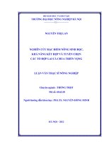 Nghiên cứu đặc điểm nông sinh học, khả năng kết hợp và tuyển chọn các tổ hợp lai cà chua triển vọng