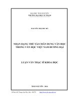 Nhận dạng thể tài chân dung văn học trong Văn học Việt Nam đương đại