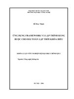ứng dụng framework và lập trình ràng buộc cho bài toán lập thời khóa biểu
