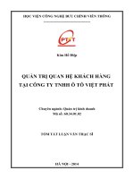 QUẢN TRỊ QUAN HỆ KHÁCH HÀNG  TẠI CÔNG TY TNHH Ô TÔ VIỆT PHÁT