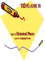 bài giảng tiếng anh 10 unit 16 historical places