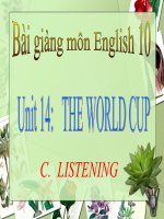 bài giảng tiếng anh 10 unit 14 the world cup