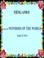 bài giảng tiếng anh 8 unit 14 wonders of the world