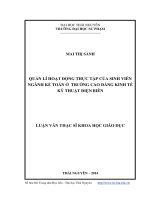 Quản lý hoạt động thực tập của sinh viên ngành kế toán ở trường cao đẳng kinh tế kỹ thuật Điên Biên