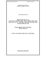 Biện pháp quản lý xây dựng trường học thân thiện, học sinh tích cực ở các trường THPT huyện sóc sơn, thành phố Hà Nội
