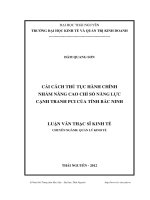 Cải cách thủ tục hành chính nhằm nâng cao chỉ số năng lực cạnh tranh PCI của tỉnh Bắc Ninh