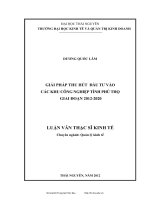Giải pháp thu hút đầu tư vào các khu công nghiệp tỉnh Phú Thọ giai đoạn 2012 đến 2020