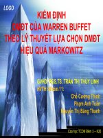 Ứng dụng mô hình Markowitz trong lựa chọn Danh Mục Đầu Tư hiệu quả của Warren Buffet