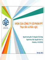 Văn hóa doanh nghiệp CỦA CÔNG TY CỔ PHẦN FPT Thực tiễn và Kiến nghị
