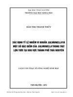 Xác định tỷ lệ nhiễm vi khuẩn Salmonella và một số đặc điểm của Salmonella trong thịt lợn tươi tại khu vực thành phố Thái Nguyên