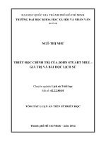 triết học chính trị của john stuart mill giá trị và bài học lịch sử