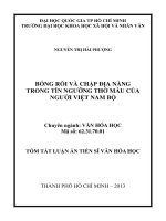 bóng rỗi và chặp địa nàng trong tín ngưỡng thờ mẫu cửa người việt Nam bộ