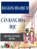 bài giảng hóa học 10 bài 38 cân bằng hóa học