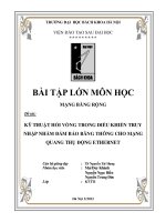 kỹ thuật hỏi vòng trong điều khiển truy nhập nhằm đảm bảo băng thông cho mạng quang thụ động ethernet