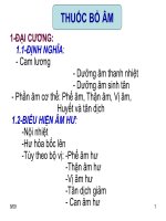 THUỐC BỔ ÂM Y DƯỢC HỌC CỔ TRUYỀN