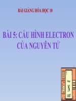 bài giảng hóa học 10 bài 5 cấu hình electron nguyên tử