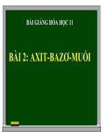 bài giảng hóa học 11 bài 2 axit, bazơ và muối