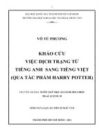 Khảo cứu việc dịch trạng từ Tiếng Anh sang Tiếng Việt (qua tác phẩm Harry Potter)