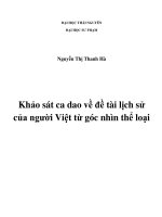 Khảo sát ca dao về đề tài lịch sử của người Việt từ góc nhìn thể loại