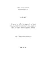 vận dụng tư tưởng sư phạm của g.poolya nhằm rèn luyện một số kỹ năng giải toán hình học lớp 11 trung học phổ thông