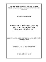 phương thức biểu hiện quan hệ nhân quả trong văn bản tiếng anh và tiếng việt