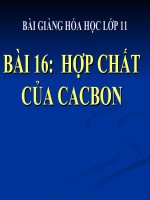 bài giảng hóa học 11 bài 16 hợp chất của cacbon