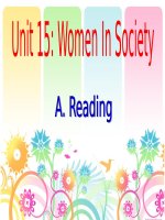 bài giảng tiếng anh 12 unit 15 women in the society
