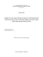 NGHIÊN CỨU THU NHẬN CHẾ PHẨM VI SINH VẬT TỔNG HỢP ENZYMPECTINASE, CELLULASE VÀ ỨNG DỤNG TRONG SẢN XUẤT CÀ PHÊNHÂN THEO PHƯƠNG PHÁP LÊN MEN