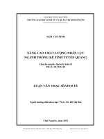 Nâng cao chất lượng nhân lực ngành thống kê tỉnh Tuyên Quang