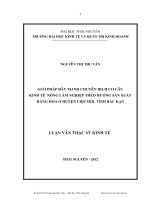 Giải pháp đầy mạnh chuyển dịch cơ cấu kinh tế nông lâm nghiệp theo hướng sản xuất hàng hóa ở huyện Chợ Mới, tỉnh Bắc Kạn