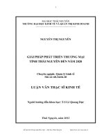 Giải pháp phát triển thương mại tỉnh Thái Nguyên đến năm 2020