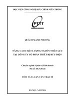 NÂNG CAO CHẤT LƯỢNG NGUỒN NHÂN LỰC TẠI CÔNG TY CỔ PHẦN THIẾT BỊ BƯU ĐIỆN