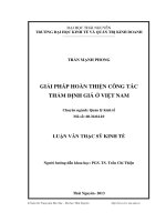 Giải pháp hoàn thiện công tác thẩm định giá ở Việt Nam