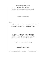 Nghiên cứu các yếu tố ảnh hưởng đến chất lượng nghiền bột ngô của máy nghiền dạng đĩa