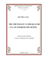 thụ thể insulin và mối quan hệ của nó với bệnh tiểu đường
