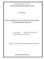 NÂNG CAO HIỆU QUẢ CỦA CÁC THUẬT TOÁN KHAI THÁC  LUẬT KẾT HỢP DỰA TRÊN DÀN