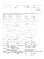 đề ôn thi đại học  thi thử đại học môn tiếng anh năm 2010 có đáp án chuyên lqđquảng trị