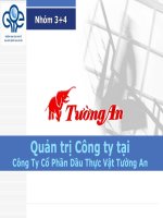Quản trị Công ty tại Công Ty Cổ Phần Dầu Thực Vật Tường An