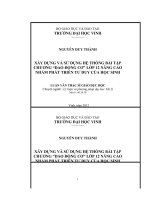 xây dựng và sử dụng hệ thống bài tập chương dao động cơ lớp 12 nâng cao nhằm phát triển tư duy của học sinh